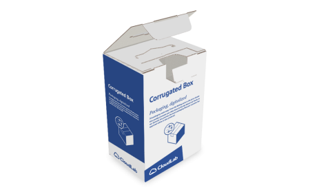 Product box with plastic handle with overlapping zones